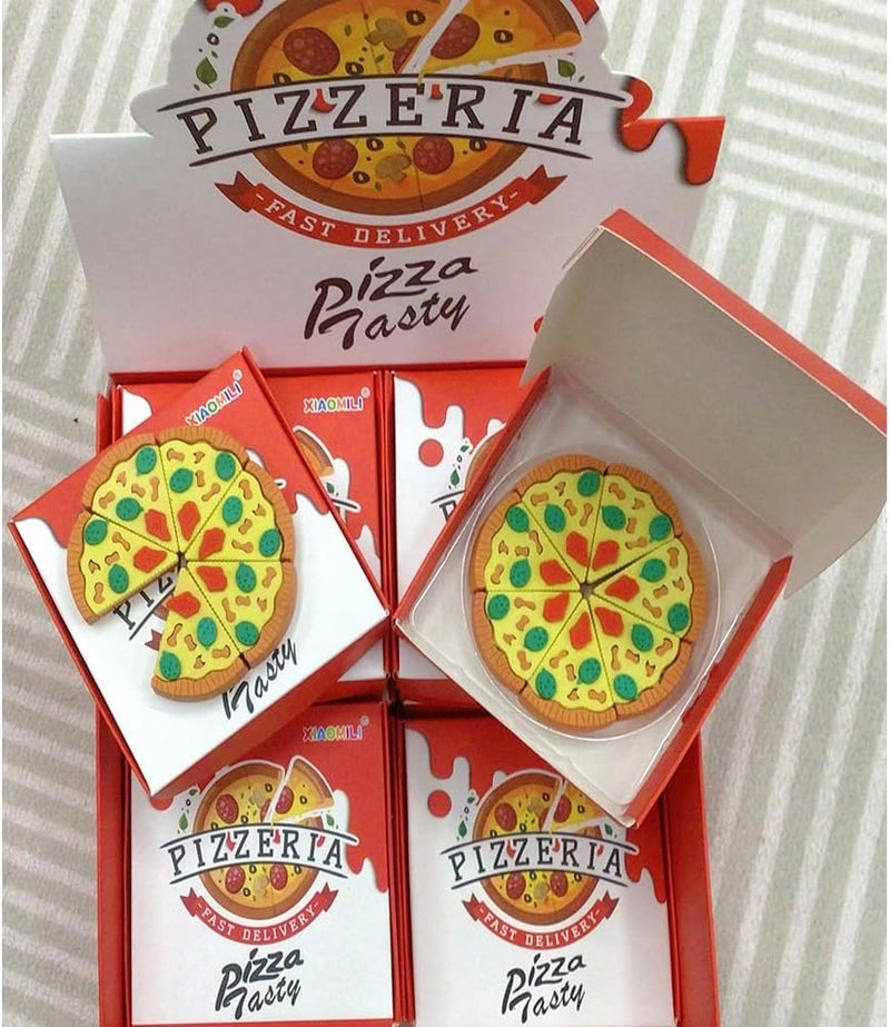 QFSH Funny Pencils Erasers Pizza Puzzle Erasers Cute Fun Novelty Office Supplies - Image 2